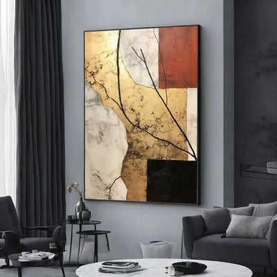 Fractures Dorées – Abstraction Moderne