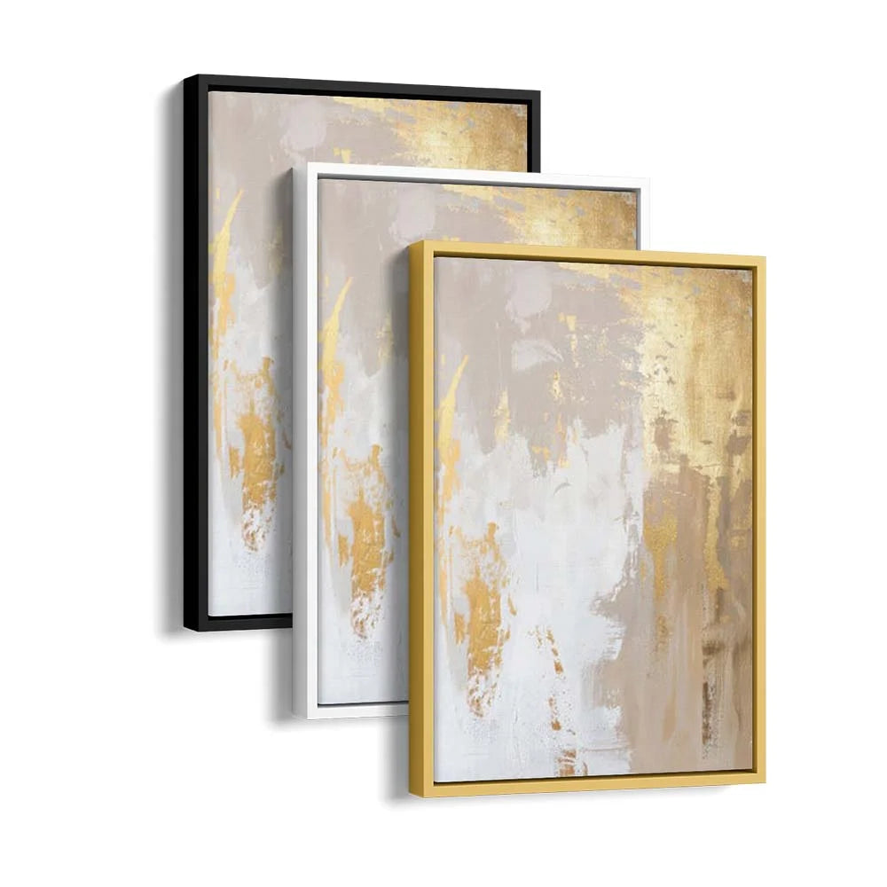 Tableau Abstrait Blanc et Or – Décoration Moderne