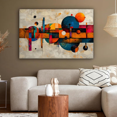 Tableau Moderne Géométrique Orange
