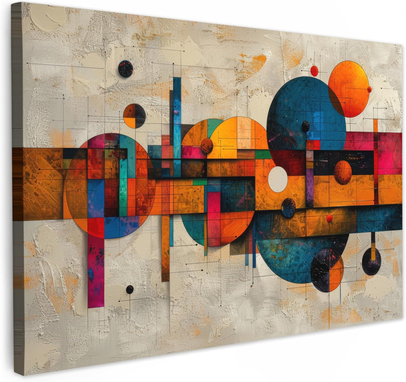 Tableau Moderne Géométrique Orange