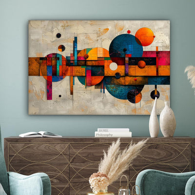Tableau Moderne Géométrique Orange