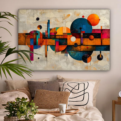 Tableau Moderne Géométrique Orange
