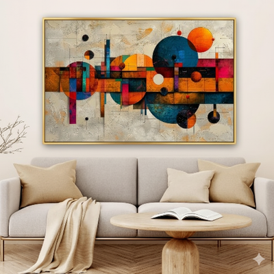 Tableau Moderne Géométrique Orange