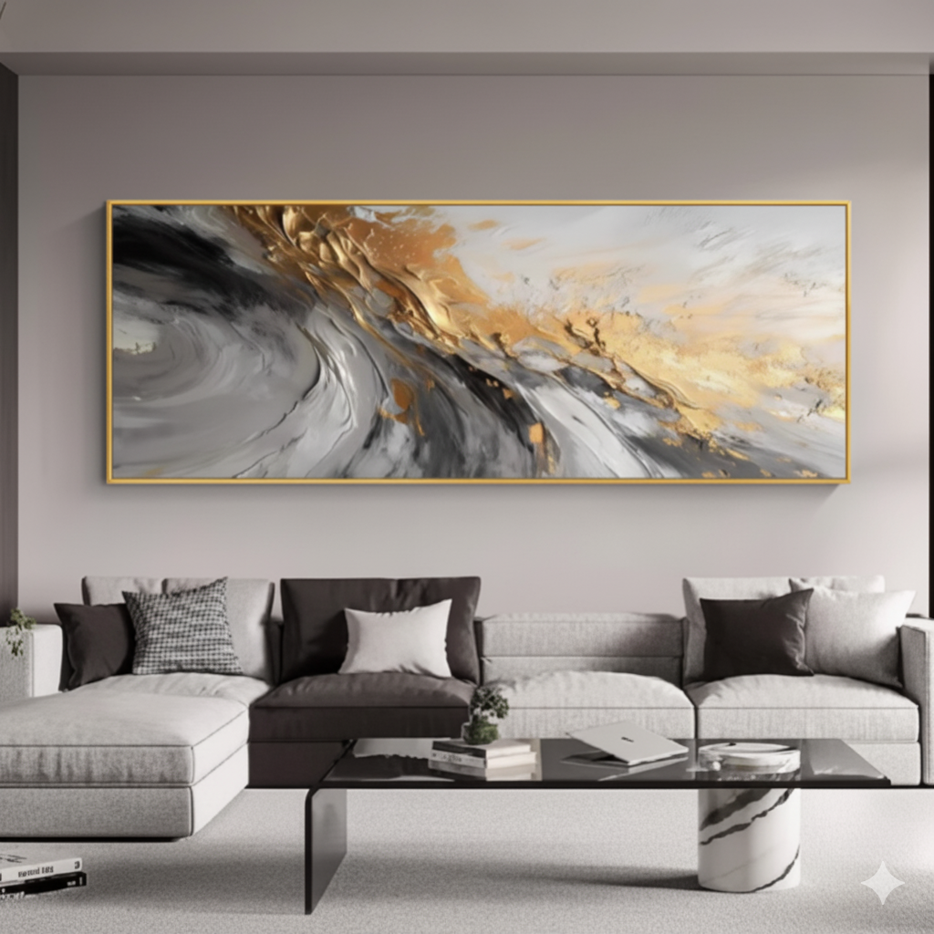 Tableau Abstrait Noir & Blanc
