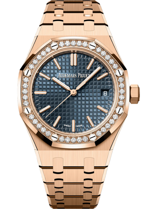 ROYAL OAK - Blue Dial Rose Gold Diamond bezel