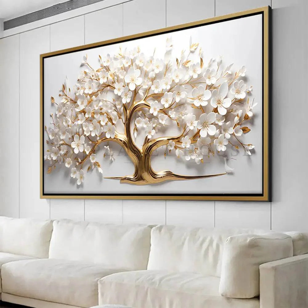 Tableau Décoratif Arbre Doré