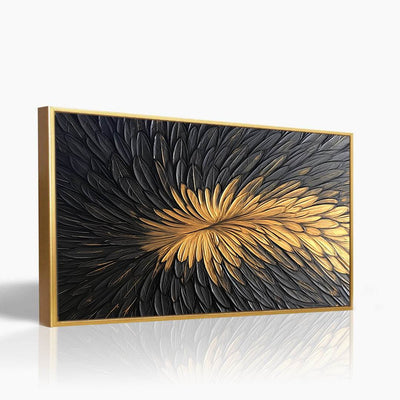 Décoration murale Black Gold Plumes – Cadre américain élégant