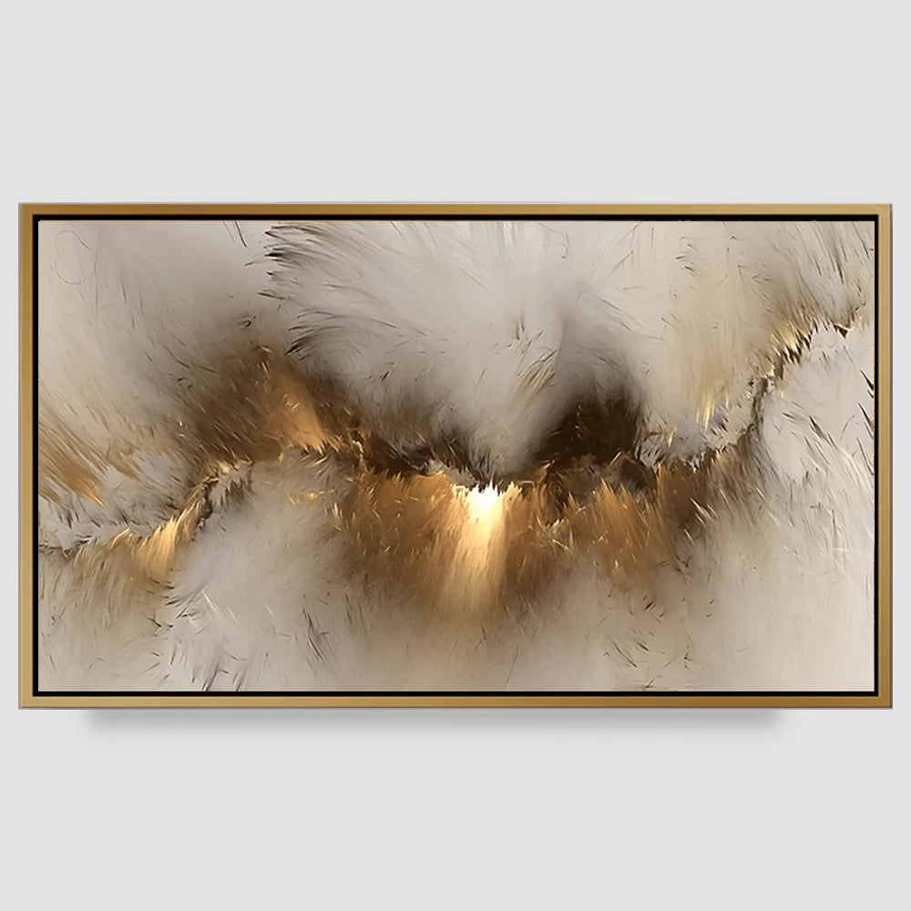 Tableau décoratif Nuage doré – Cadre américain