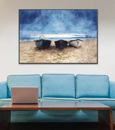Boats Beach Seascape Blue