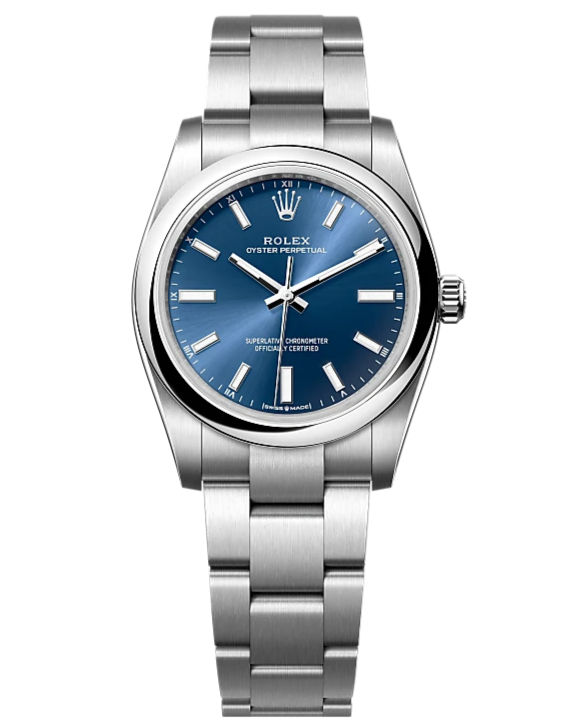 Oyster Perpetual argenté bleu